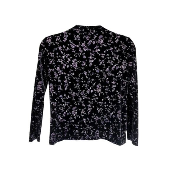 Women's Notations Double Layer Glittery Sparkly Velvet Velour Shirt Blouse Sz L - Picture 2 of 6